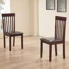 Leica Mahogany Wooden Dining Chairs in Pair - UK