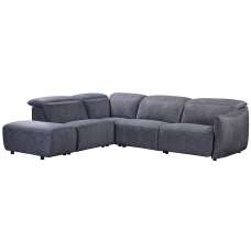 Leiria Fabric Left Handed Corner Sofa In Anthracite - UK