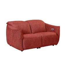 Leiria Fabric Recliner 2 Seater Sofa In Ruby - UK