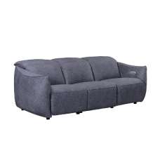 Leiria Fabric Recliner 3 Seater Sofa In Anthracite - UK