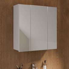 Leko Wooden Bathroom Mirror Cabinet with 3 Doors in White - UK