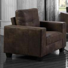 Larue Antique Fabric 1 Seater Sofa In Brown - UK