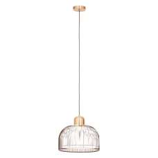 Lennon Iron Pendant Light In Black And Antique Brass - UK