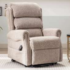 Lenoir Fabric Electric Recliner Chair In Oat - UK