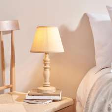 Lenoir Garden Green 16cm Shade Wood Table Lamp In Pink Clay - UK