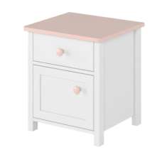 Lenoir Kids Wooden Bedside cabinet 1 Door 1 Drawer In Matt White - UK