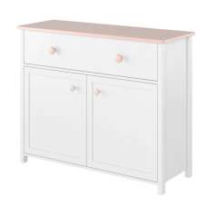Lenoir Kids Sideboard With 2 Doors 1 Drawer In Matt White - UK
