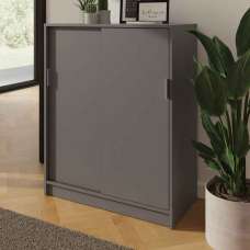 Lenox Wooden Shoe Storage Cabinet with 2 Doors in Grey - UK