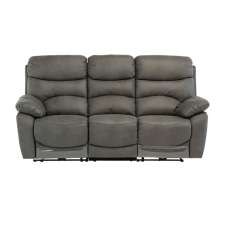 Leo Fabric Electric Recliner 3 Seater Sofa In Grey - UK