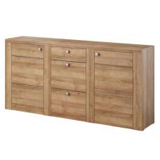 Leon Wooden Sideboard With 2 Doors 3 Drawers In Riviera Oak - UK