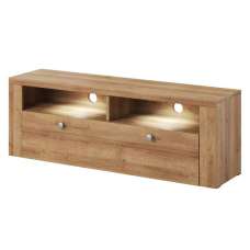 Leon Wooden TV Stand With 1 Door In Riviera Oak - UK