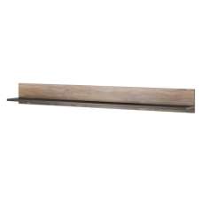 Leon Wooden Wall Shelf In Satin Oak - UK