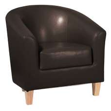 Cardea PU Leather 1 Seater Sofa In Brown - UK