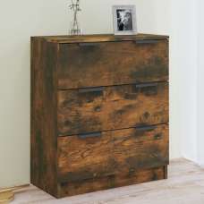 Leslie Wooden Chest Of 3 Drawers In Smoked Oak - UK
