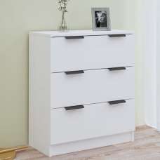 Leslie Wooden Chest Of 3 Drawers In White - UK