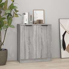 Leslie Wooden Sideboard With 2 Doors In Grey Sonoma Oak - UK