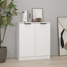Leslie Wooden Sideboard With 2 Doors In White - UK