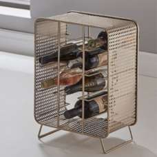 Lethbridge Metal Bottle Rack In Gold - UK