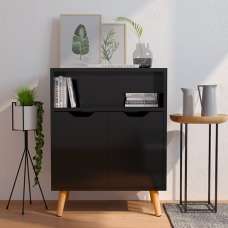 Lexie High Gloss Sideboard With 2 Doors 1 Shelf In Black - UK