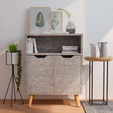 Lexie Wooden Sideboard With 2 Doors 1 Shelf In Concrete Effect - UK