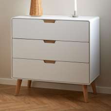 Lincoln Wooden Chest Of 3 Drawers In White And Oak - UK