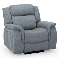 Lindsay Fabric Electric Recliner 1 Seater Sofa In Grey - UK
