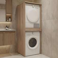 Linfa Wooden Washing Machine Cabinet in Oak - UK