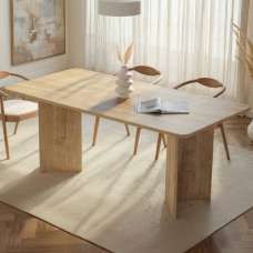 Linzor Rectangular Wooden Dining Table in Honey Oak - UK
