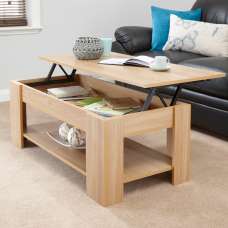 Liphook Wooden Lift Up Coffee Table In Oak - UK