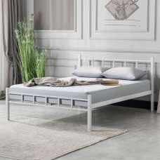 Lirex Metal Small Double Bed in White - UK