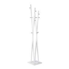 Lisboa Metal 12 Hooks Coat Stand In White And Chrome - UK