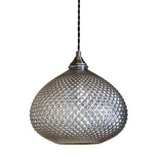 Livia Champagne Glass Ceiling Pendant Light In Antique Brass - UK