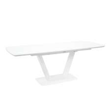 Logan Small Glass Extending Dining Table In White - UK