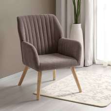 Lomaro Velvet Bedroom Occasional Chair in Brown - UK