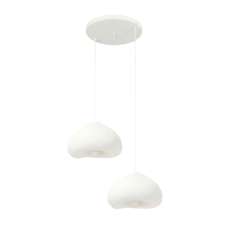 Lora Medium 2 Light Metal Ceiling Pendant Light in White - UK