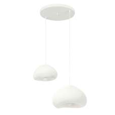 Lora Small 2 Light Metal Ceiling Pendant Light in White - UK