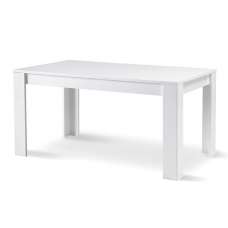 Lorenz Large Wooden Dining Table In White High Gloss - UK
