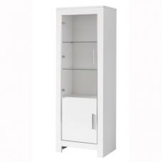 Libya Right Gl Display Cabinet In White Gloss And Led Lorenz Gl Display Cabinet In White High Gloss With Led