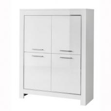 Lorenz Modern Bar Unit In White High Gloss With 4 Doors - UK