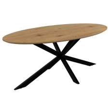 Loreto Wooden Oval Coffee Table In Natural Oak Effect - UK
