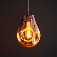 Lowell Blown Glass Ceiling Pendant Light In Metallic Copper - UK