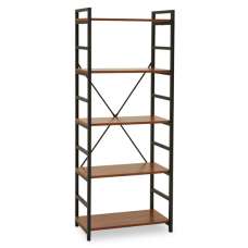 Loxton Wooden 5 Tier Shelving Unit In Red Pomelo - UK