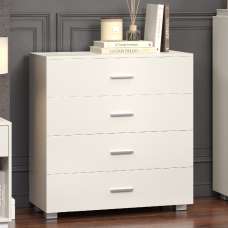 Lufkin Wooden Chest Of 4 Drawers In White - UK