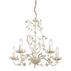 Lullaby Wall Hung 5 Pendant Light In Brass And White - UK