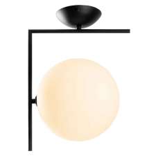 Luminar Metal Semi-Flush Ceiling Light in Black and White - UK