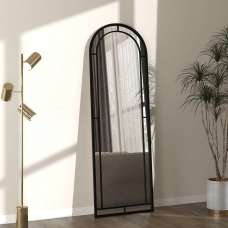 Luna Glass Cheval Mirror with Black Metal Frame - UK