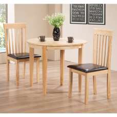Leica Wooden Dining Set With 2 Chairs In Oak - UK
