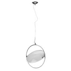 Lunarto Small White Glass Shade Pendant Light In Chrome - UK