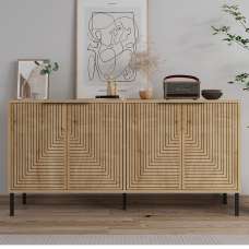Lurea Wooden Sideboard with 4 Doors in Sapphire Oak - UK