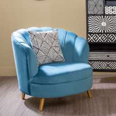 Lusitania Upholstered Velvet Bedroom Chair In Blue - UK